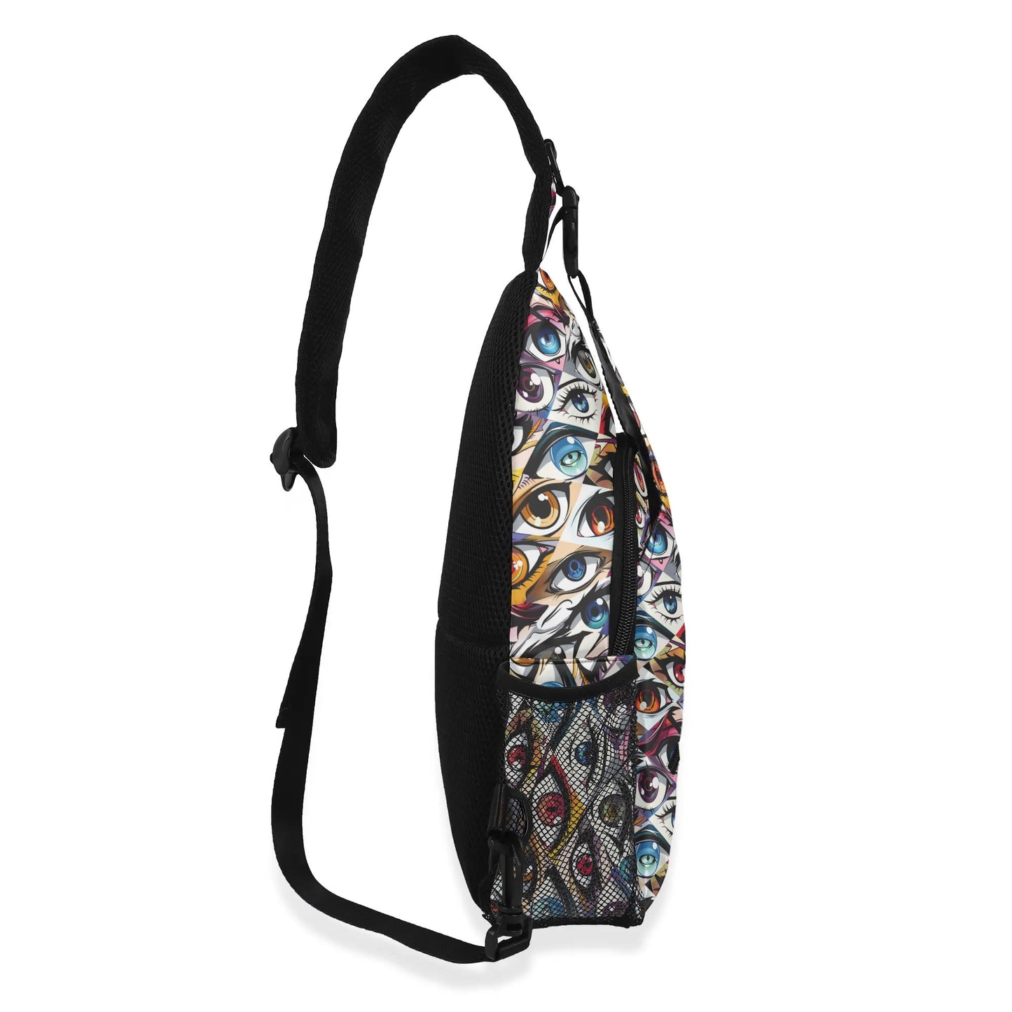 Animé Eyes Chest Crossbody Bag with Adjustable Strap