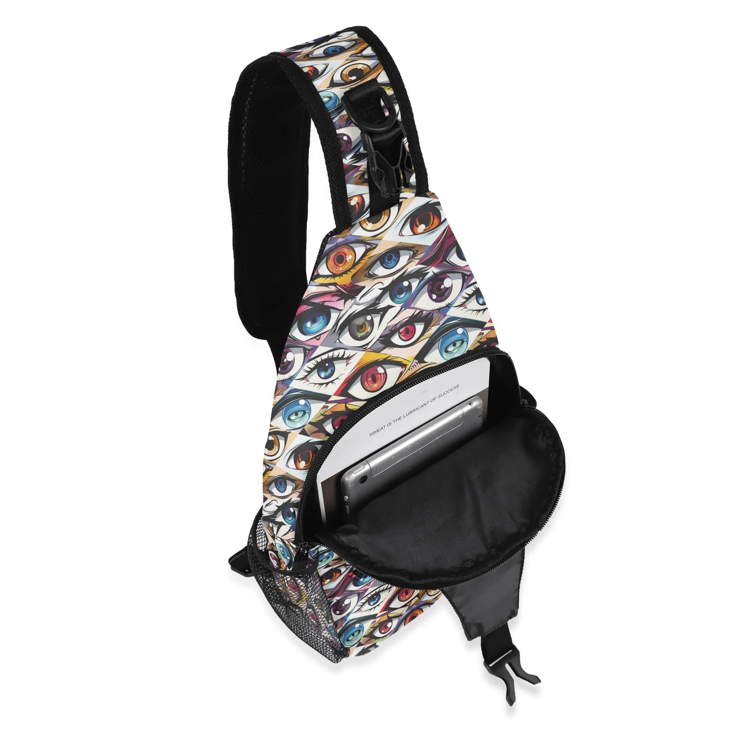 Animé Eyes Chest Crossbody Bag with Adjustable Strap
