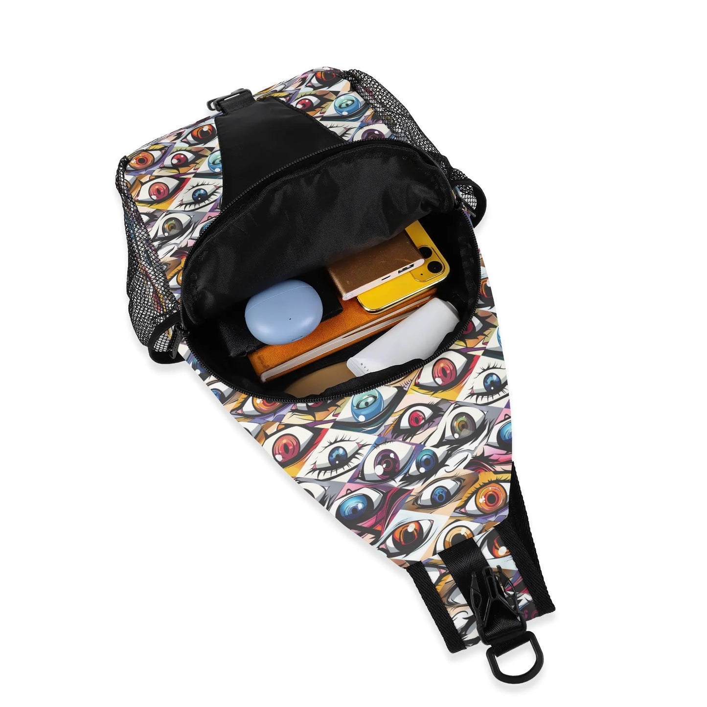 Animé Eyes Chest Crossbody Bag with Adjustable Strap