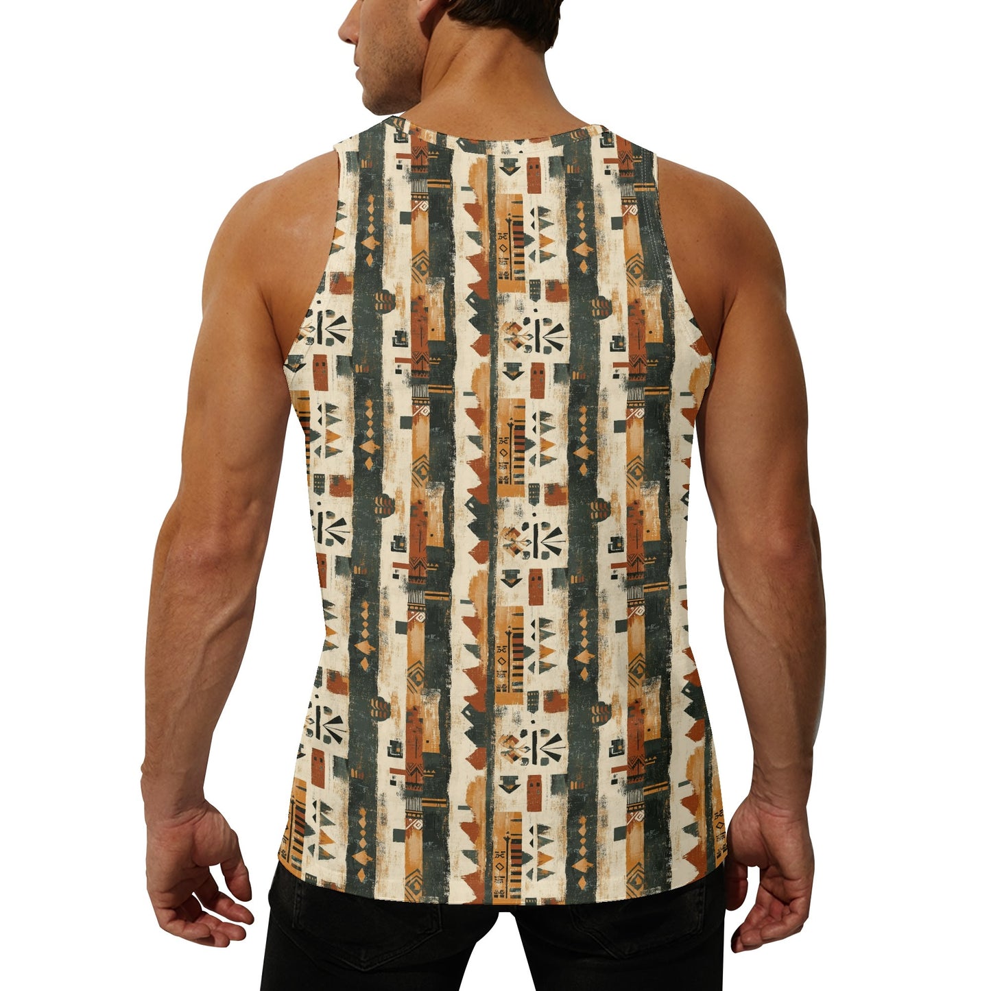 Mesa Stripes Mens Loose Fit Sleeveless Tank Top