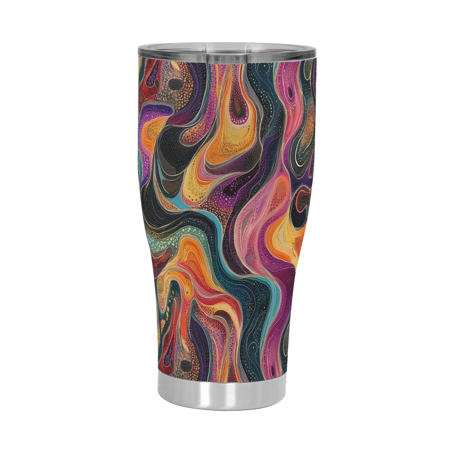 Psychedelic Cosmic Waves Stainless Steel Tumbler 30oz