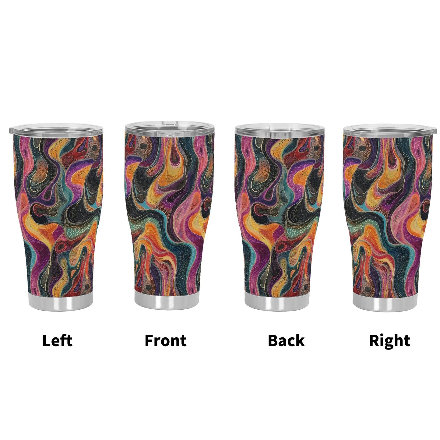 Psychedelic Cosmic Waves Stainless Steel Tumbler 30oz
