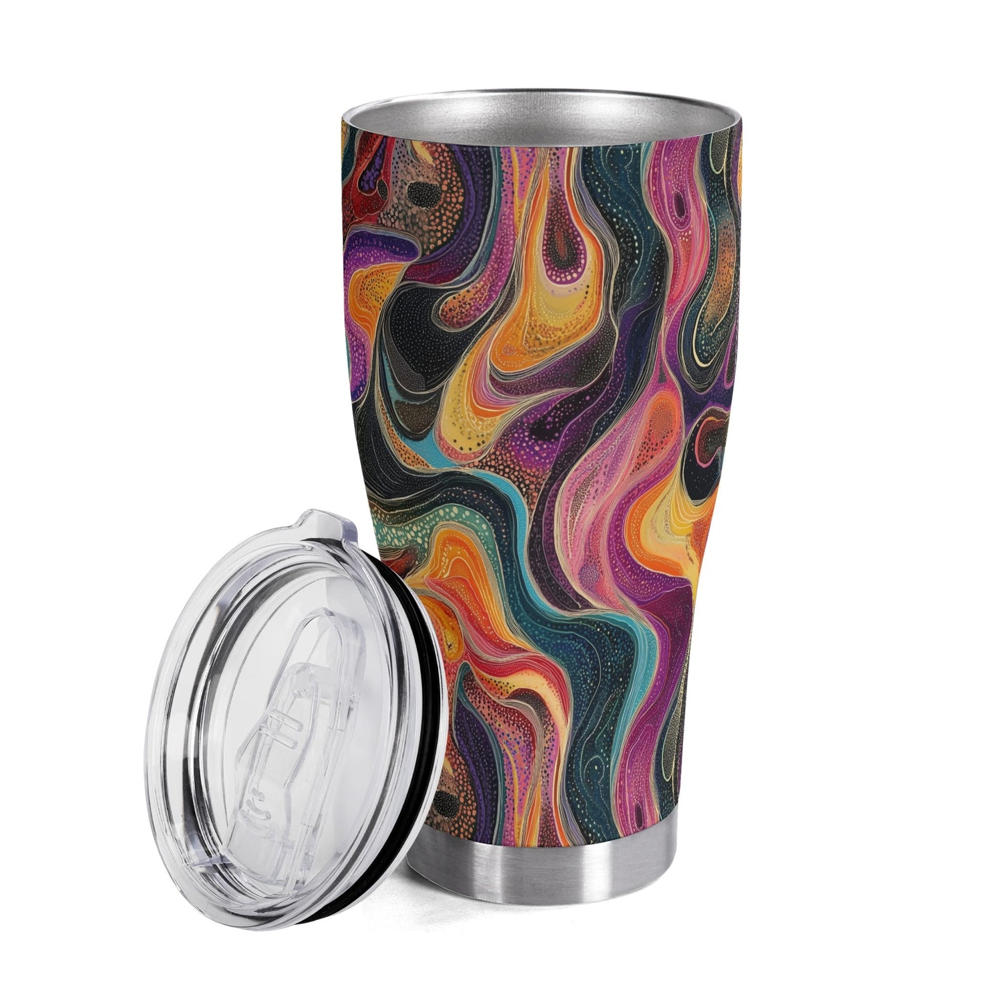 Psychedelic Cosmic Waves Stainless Steel Tumbler 30oz