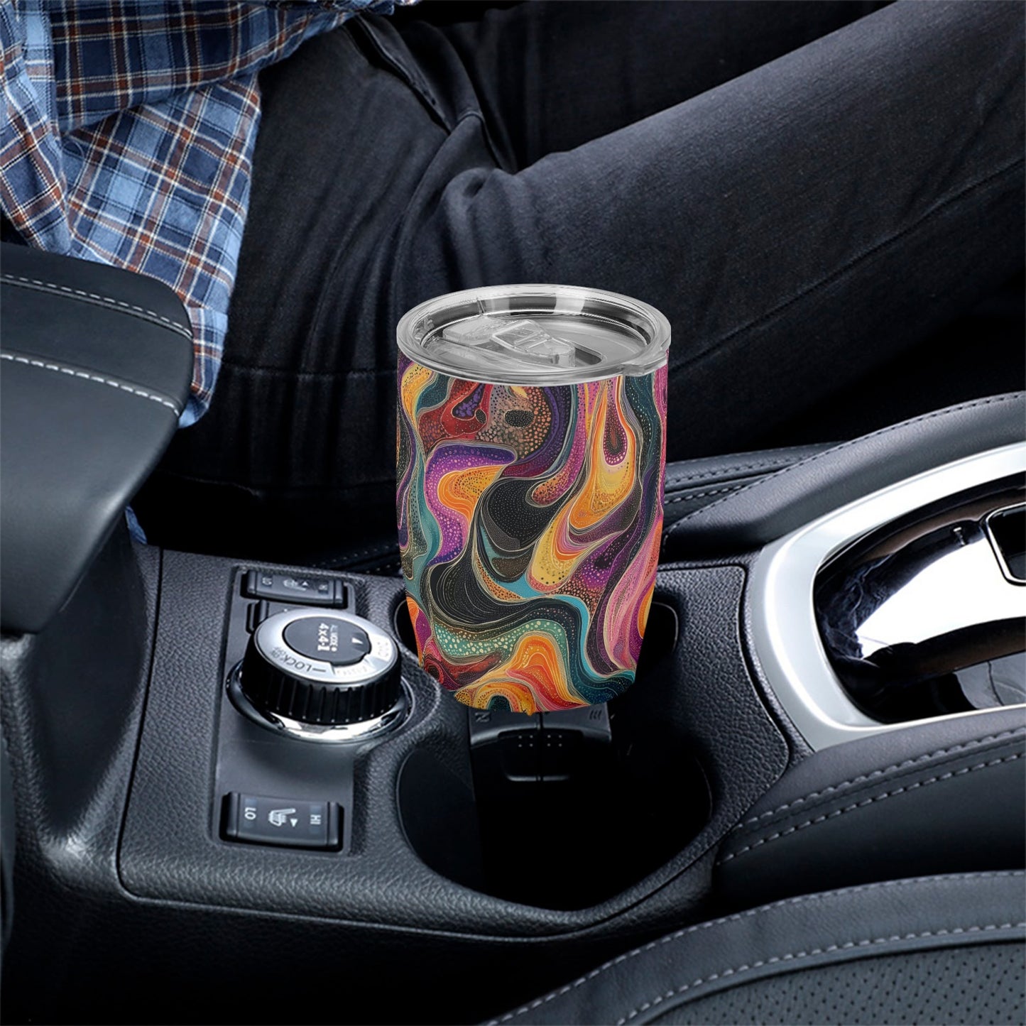 Psychedelic Cosmic Waves Stainless Steel Tumbler 30oz