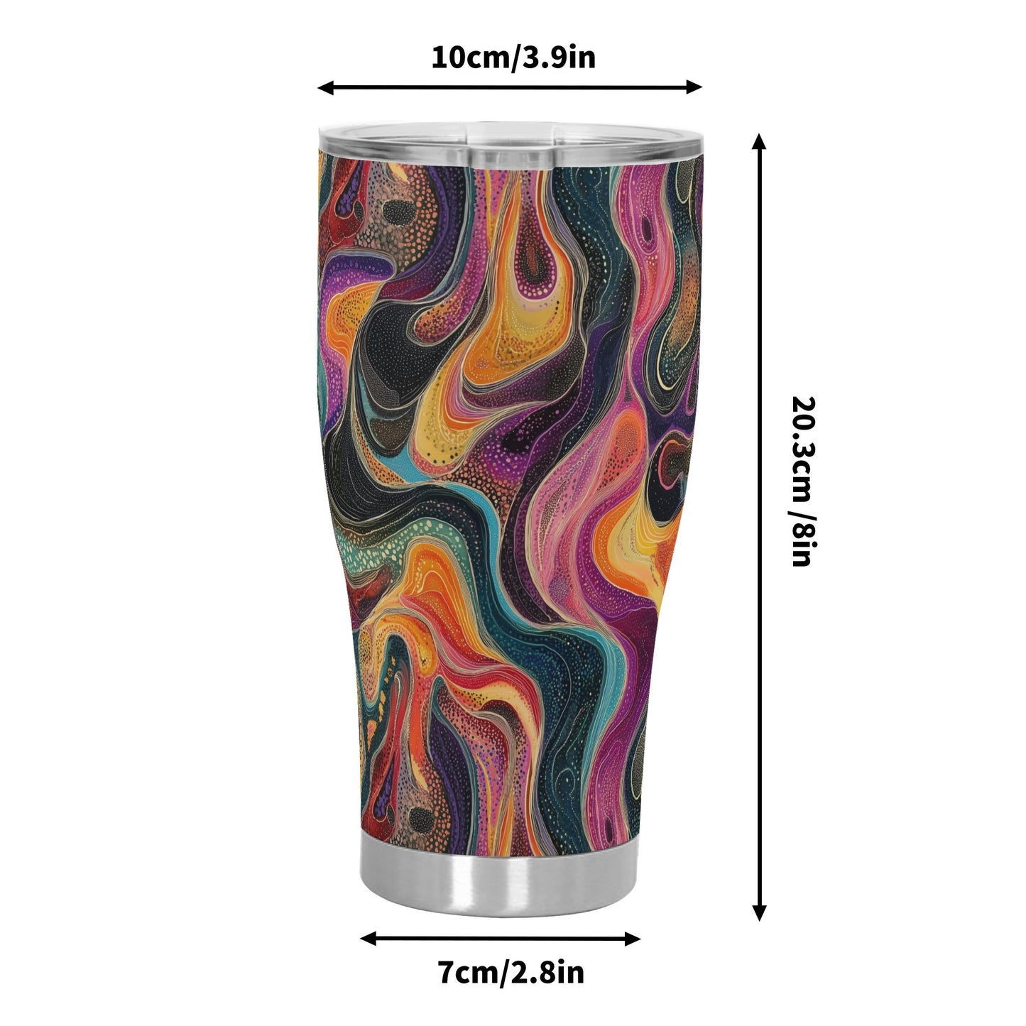 Psychedelic Cosmic Waves Stainless Steel Tumbler 30oz