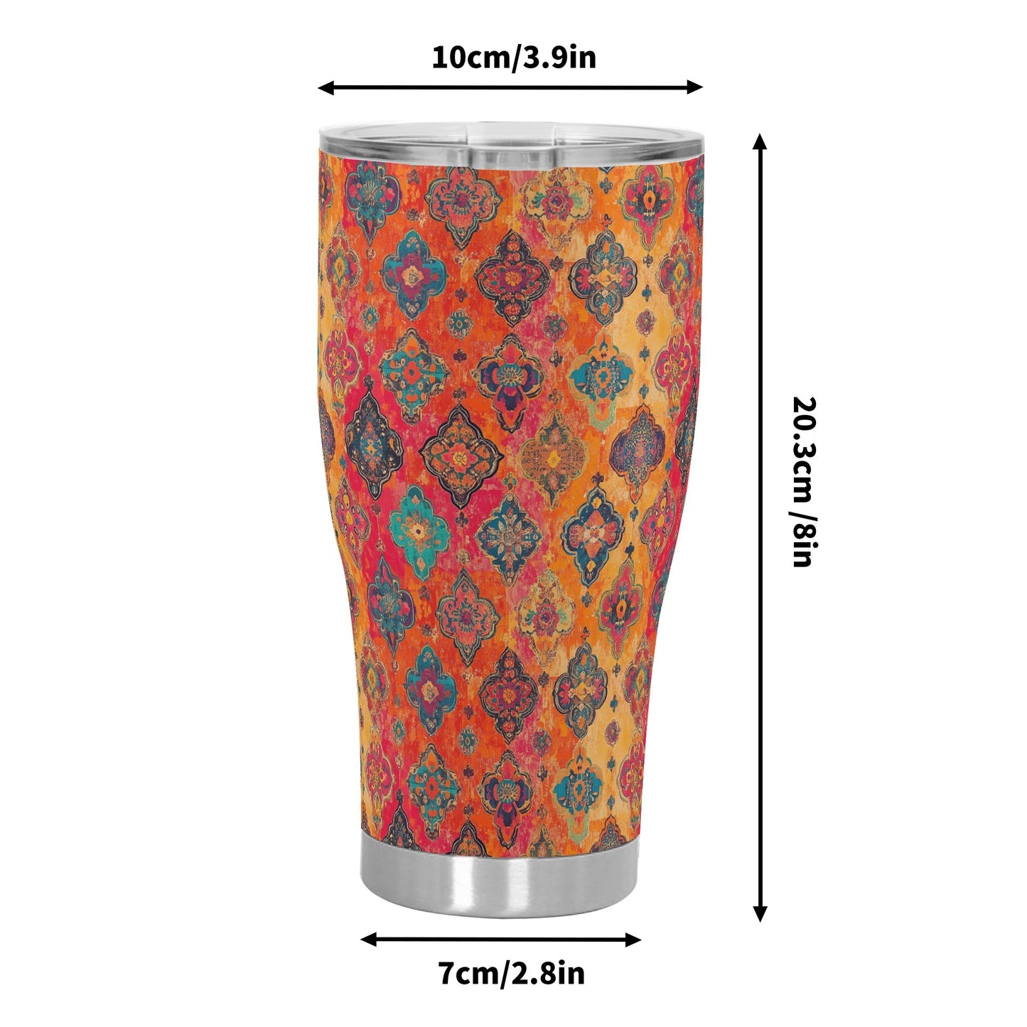 Vibrant Moroccan Tile Medley Stainless Steel Tumbler 30oz