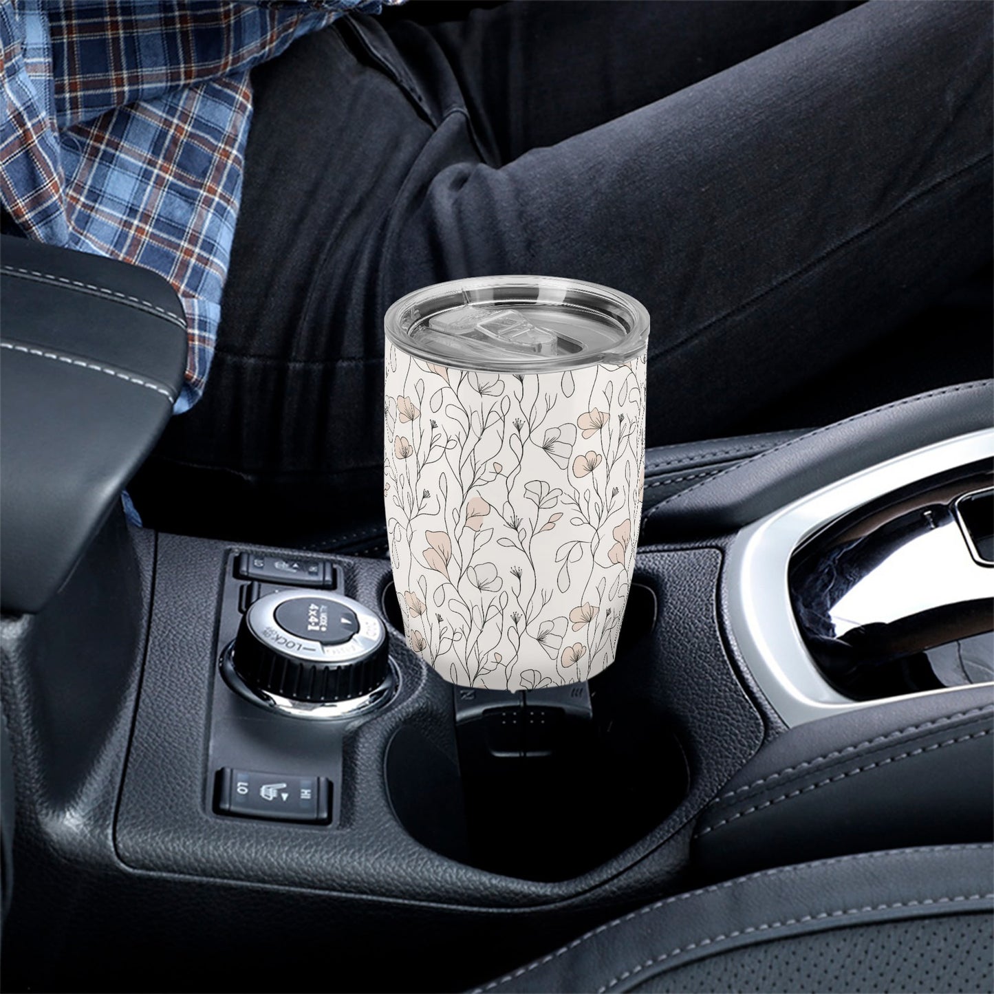 Delicate Line Art Botanical Bloom Stainless Steel Tumbler 30oz