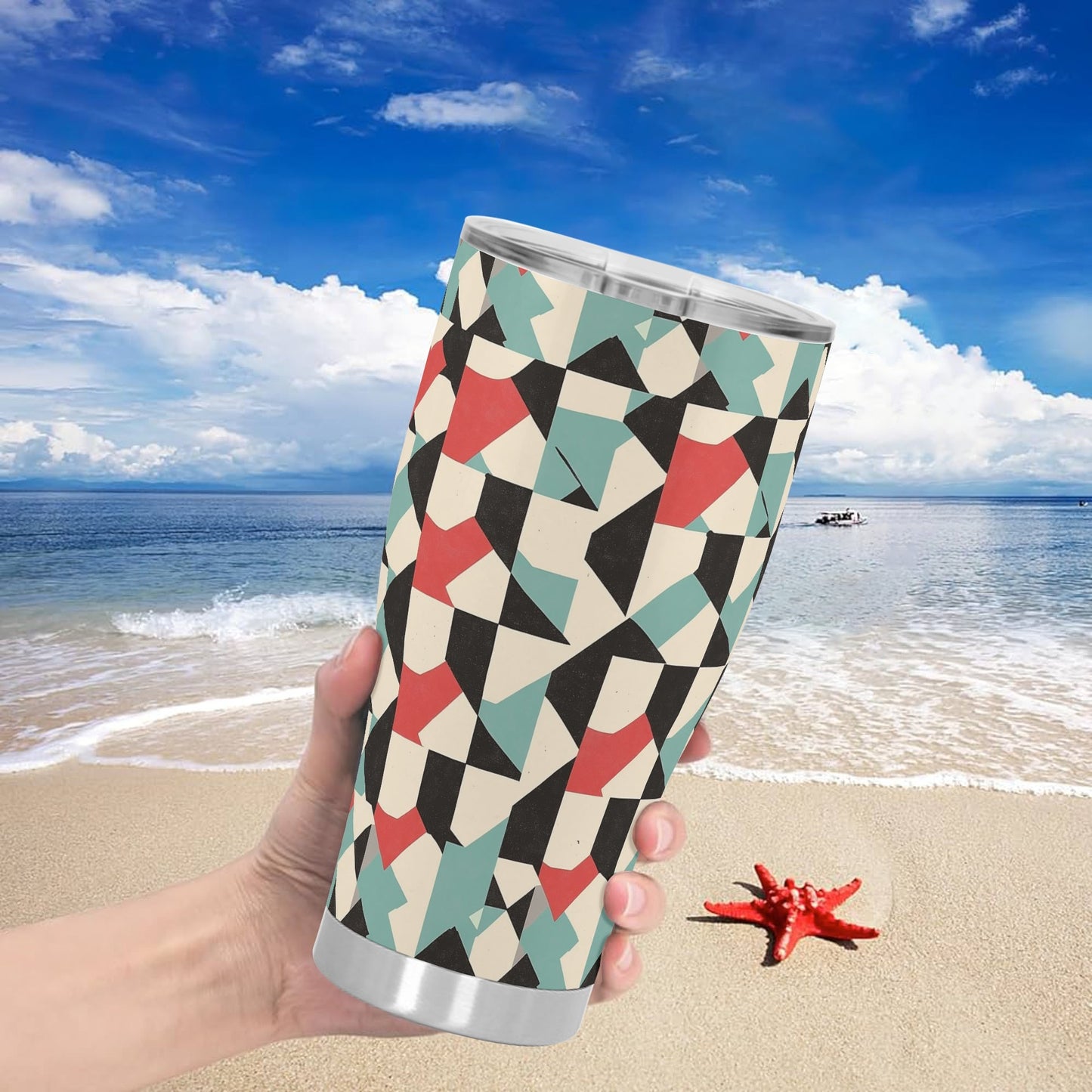 Retro Check Stainless Steel Tumbler 30oz