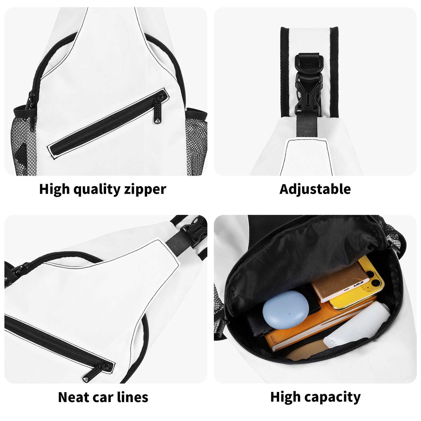 Animé Eyes Chest Crossbody Bag with Adjustable Strap
