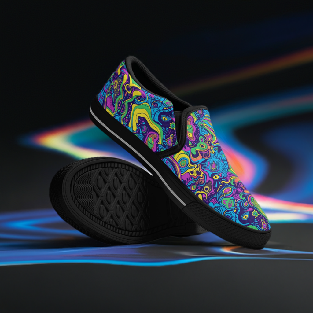 Vivid Visions Mens Slip On Shoes