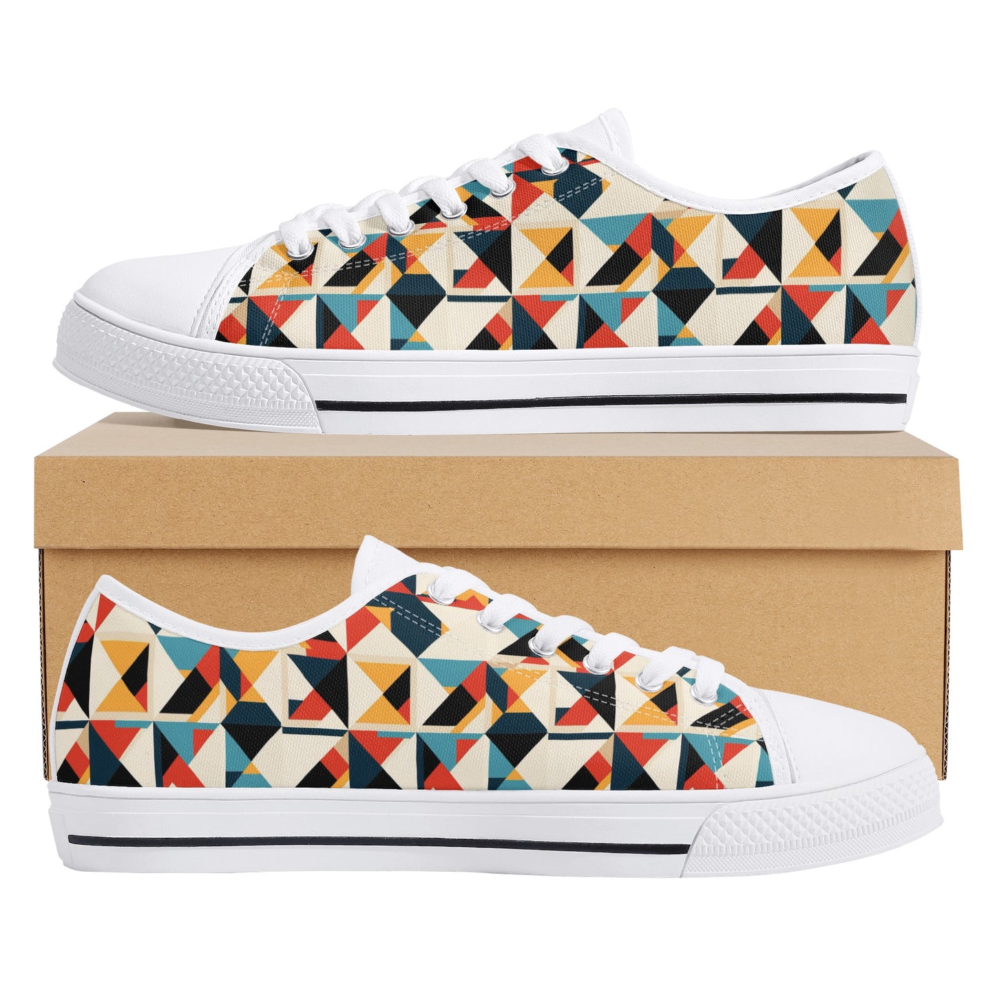 Retro Rhythm Men's Lightweight Low-Top Canvas Shoes