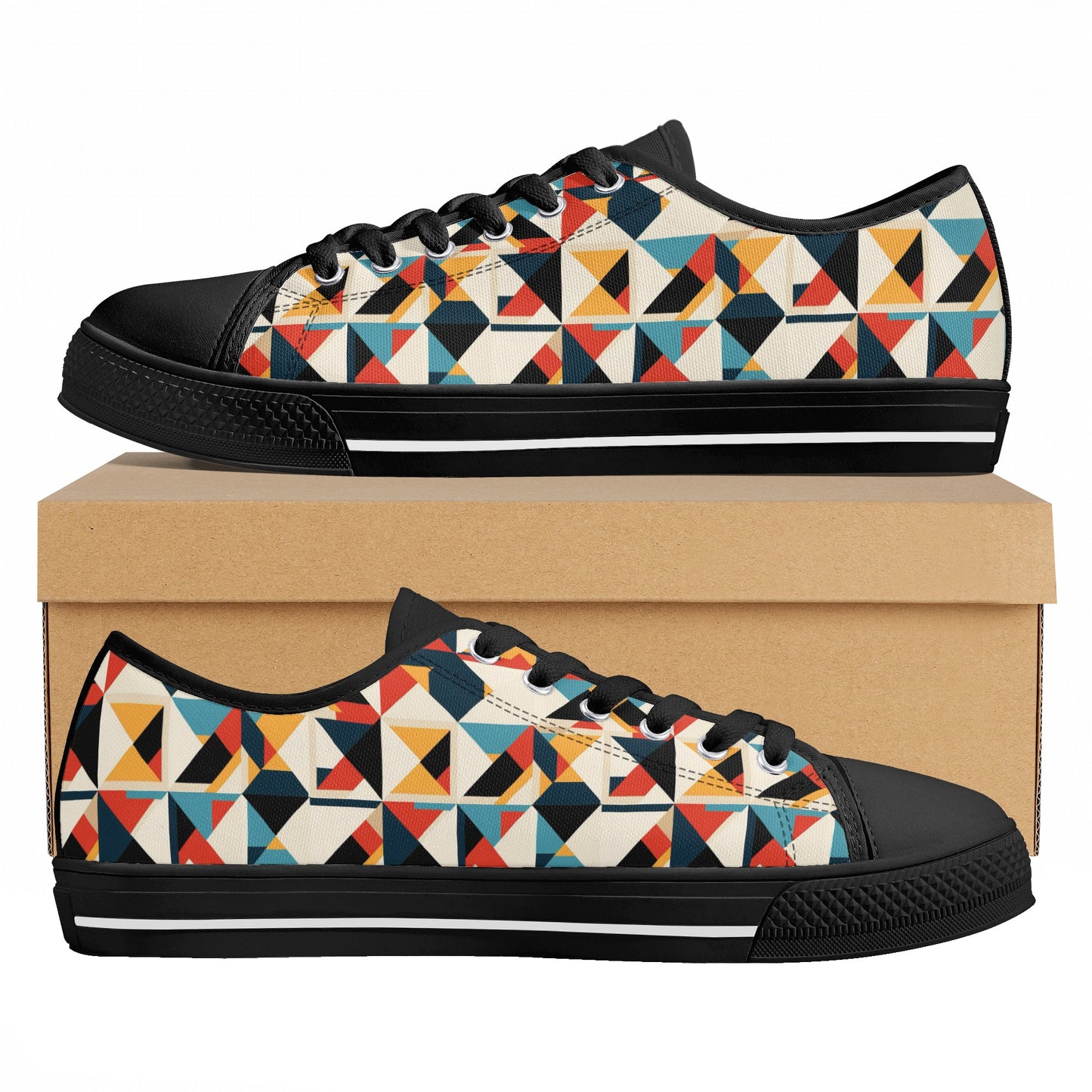 Retro Rhythm Men's Lightweight Low-Top Canvas Shoes