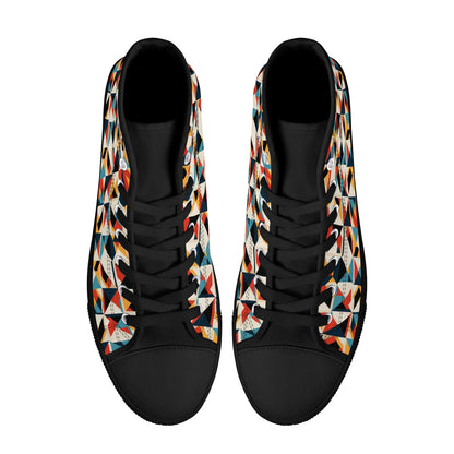 Retro Rhythm Men's High-Top Canvas Shoes