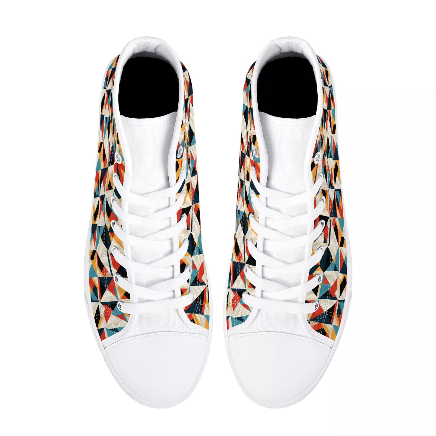 Retro Rhythm Men's High-Top Canvas Shoes