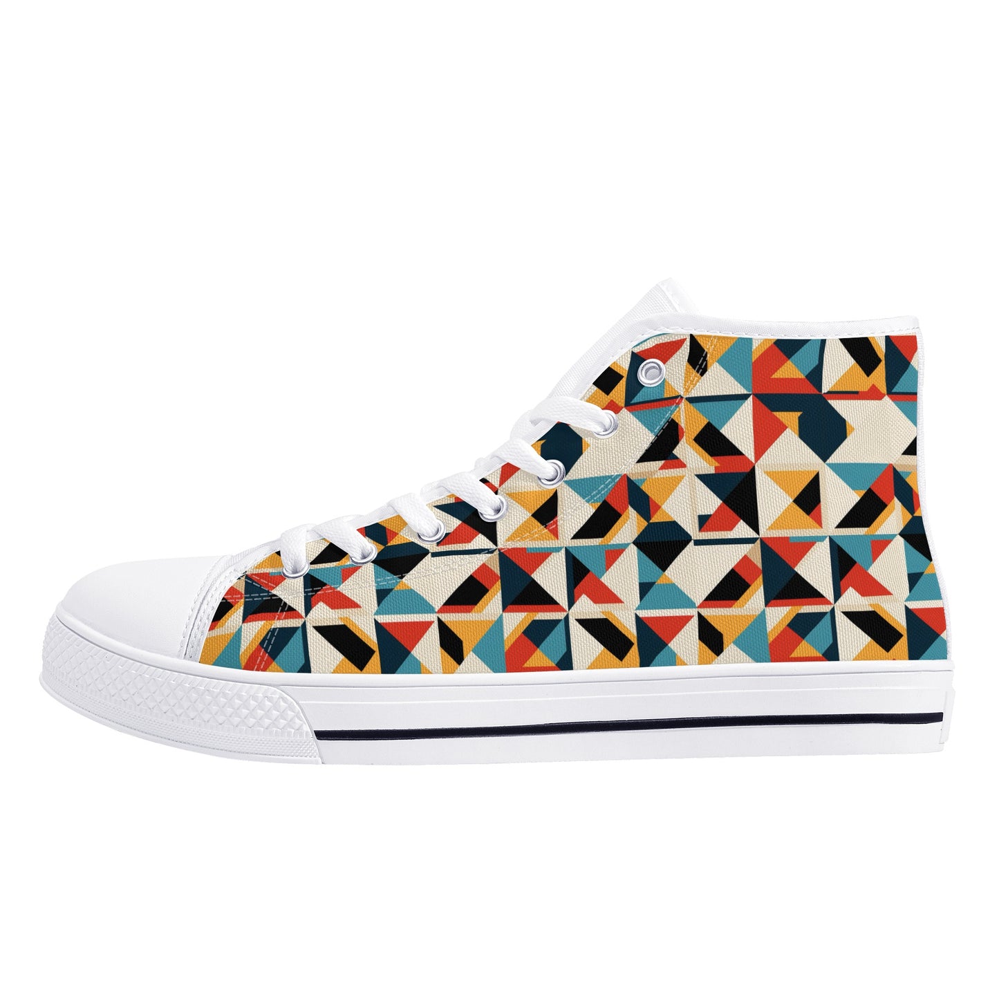 Retro Rhythm Men's High-Top Canvas Shoes