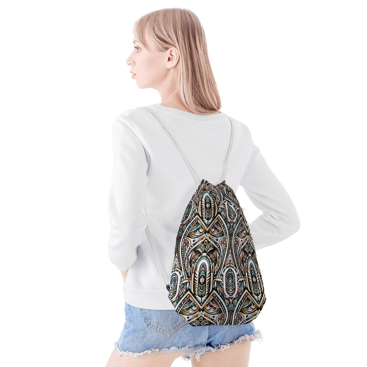 Abstract Ancestry Drawstring Bag