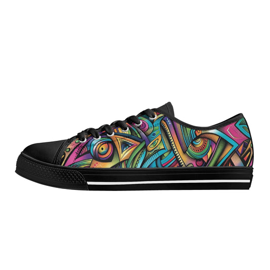 Cosmic Tribal Fusion Mens Lightweight Low-Top Canvas Shoes