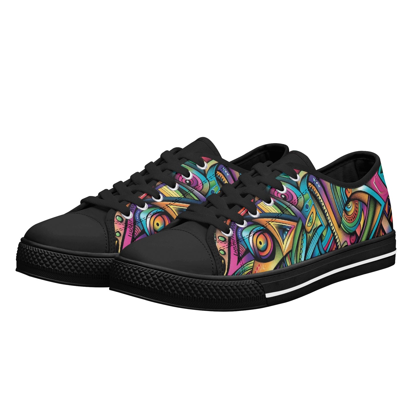 Cosmic Tribal Fusion Mens Lightweight Low-Top Canvas Shoes