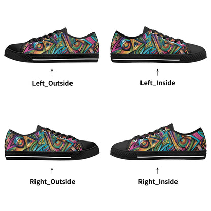 Cosmic Tribal Fusion Mens Lightweight Low-Top Canvas Shoes