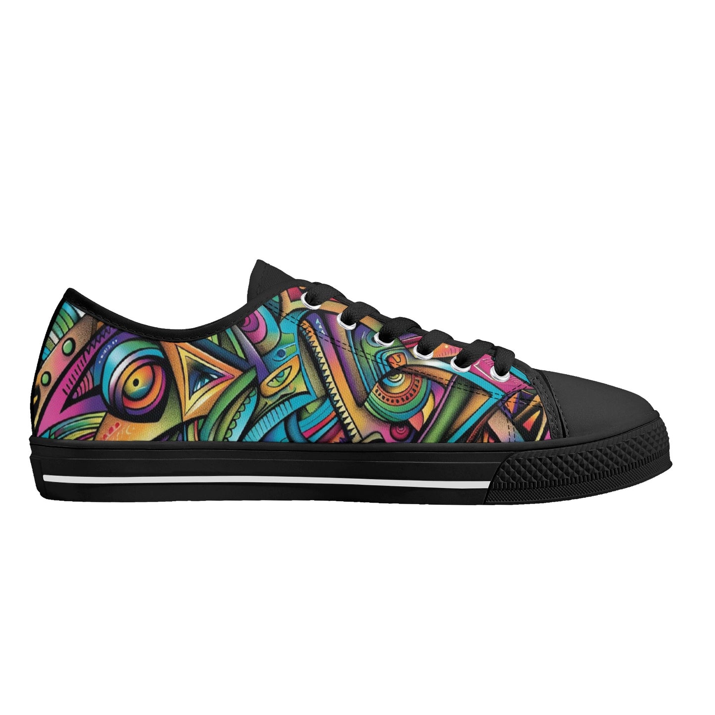 Cosmic Tribal Fusion Mens Lightweight Low-Top Canvas Shoes