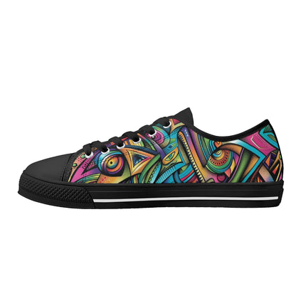 Cosmic Tribal Fusion Mens Lightweight Low-Top Canvas Shoes