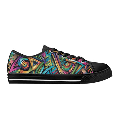 Cosmic Tribal Fusion Mens Lightweight Low-Top Canvas Shoes