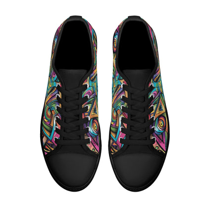 Cosmic Tribal Fusion Mens Lightweight Low-Top Canvas Shoes