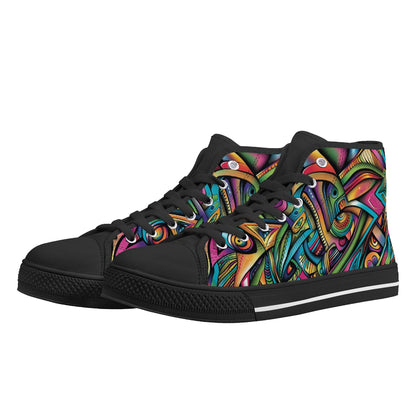 Cosmic Tribal Fusion Womens High Top Canvas Shoes