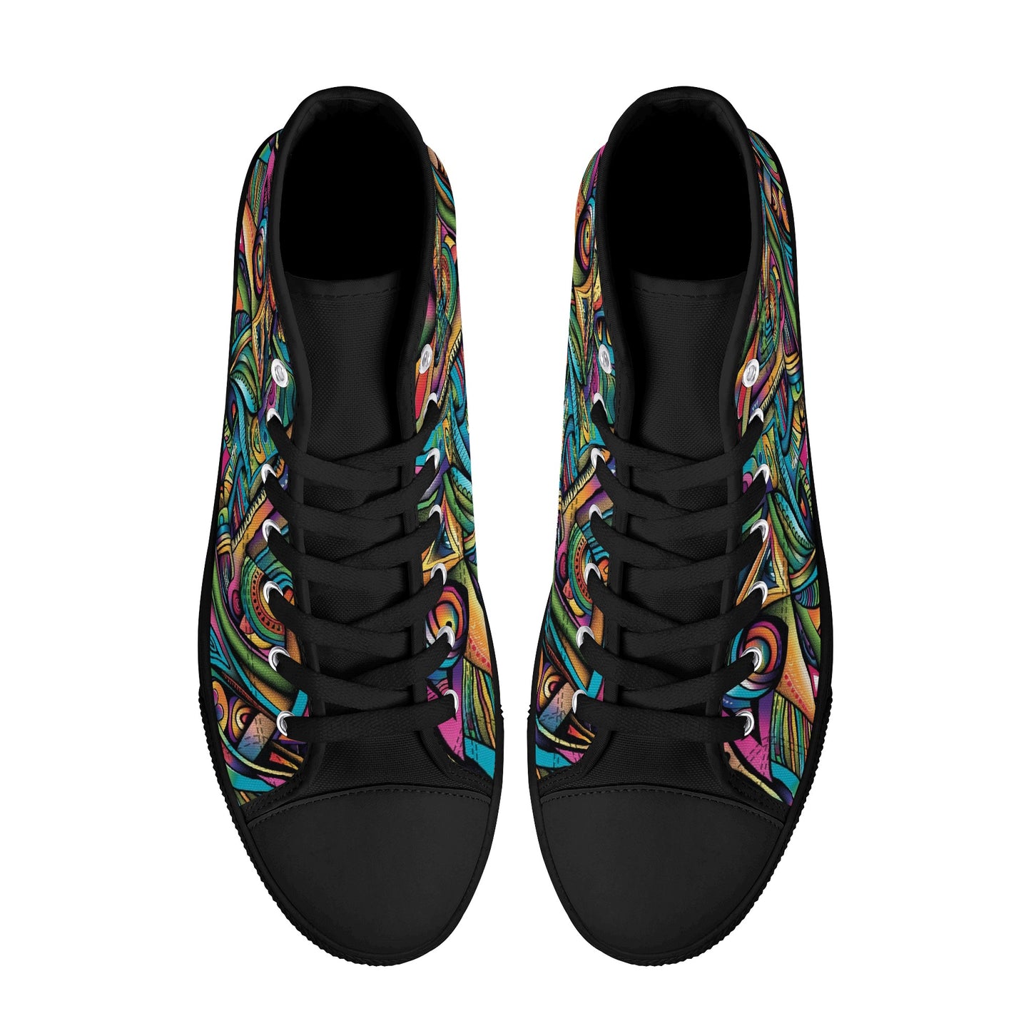 Cosmic Tribal Fusion Womens High Top Canvas Shoes