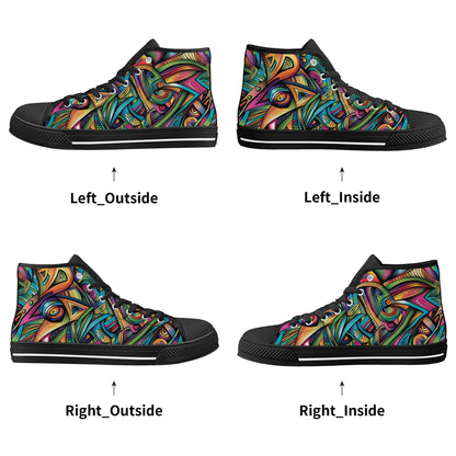 Cosmic Tribal Fusion Womens High Top Canvas Shoes