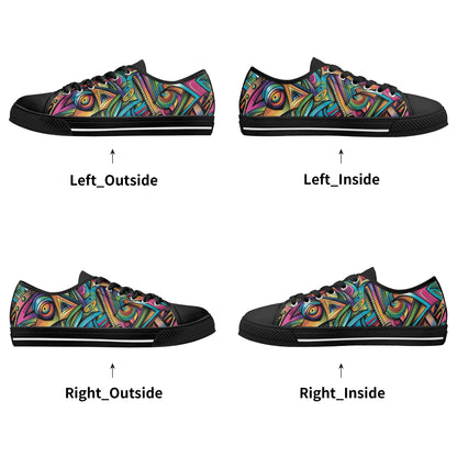 Cosmic Tribal Fusion Womens Low Top Canvas Shoes