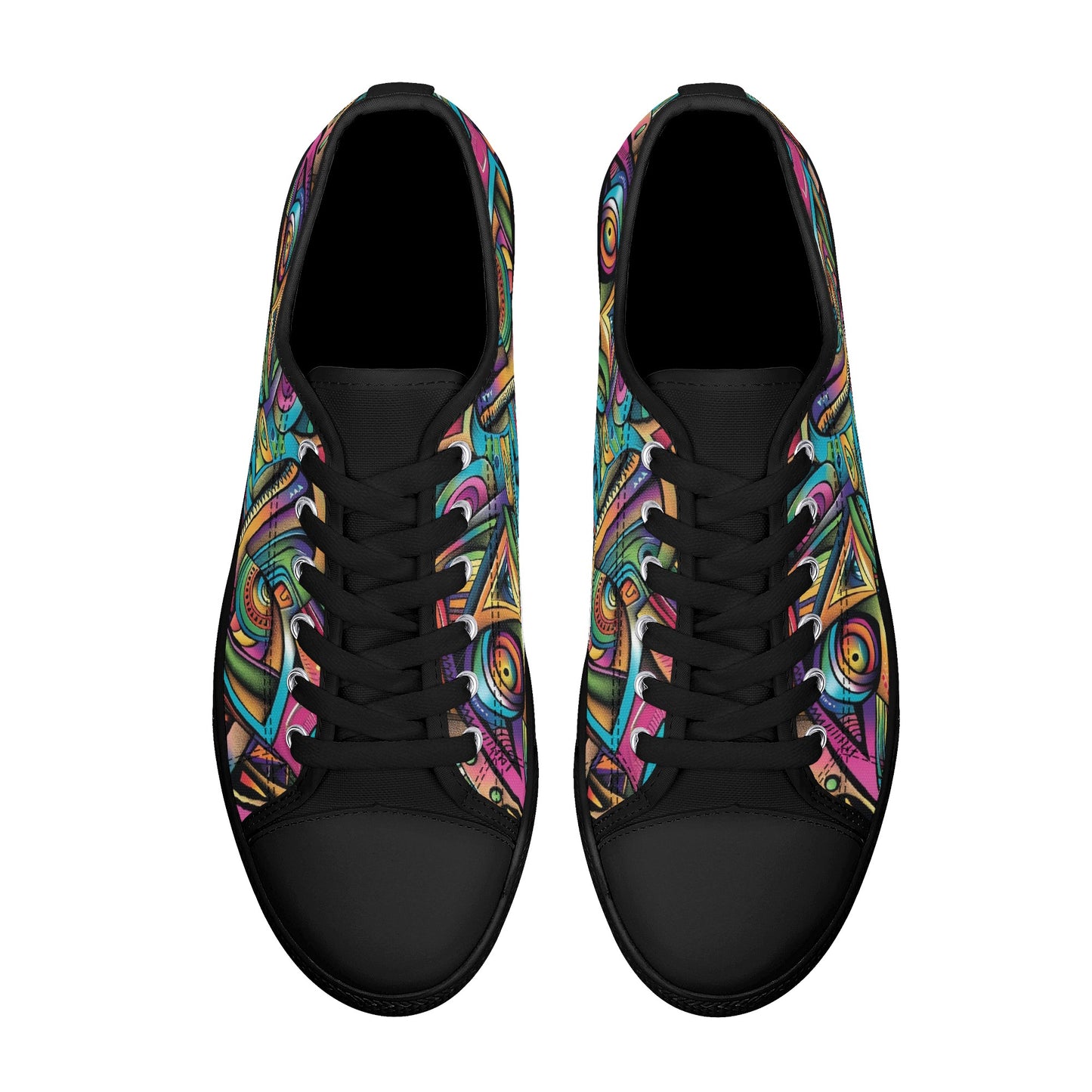 Cosmic Tribal Fusion Womens Low Top Canvas Shoes