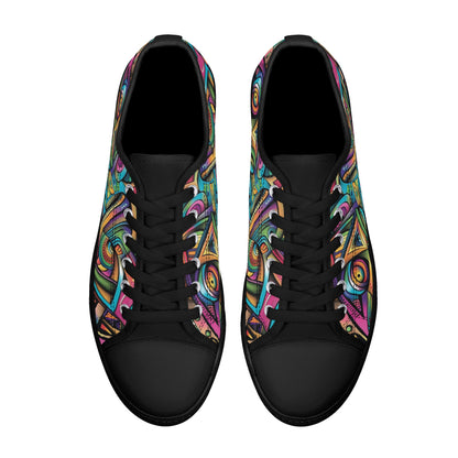 Cosmic Tribal Fusion Womens Low Top Canvas Shoes