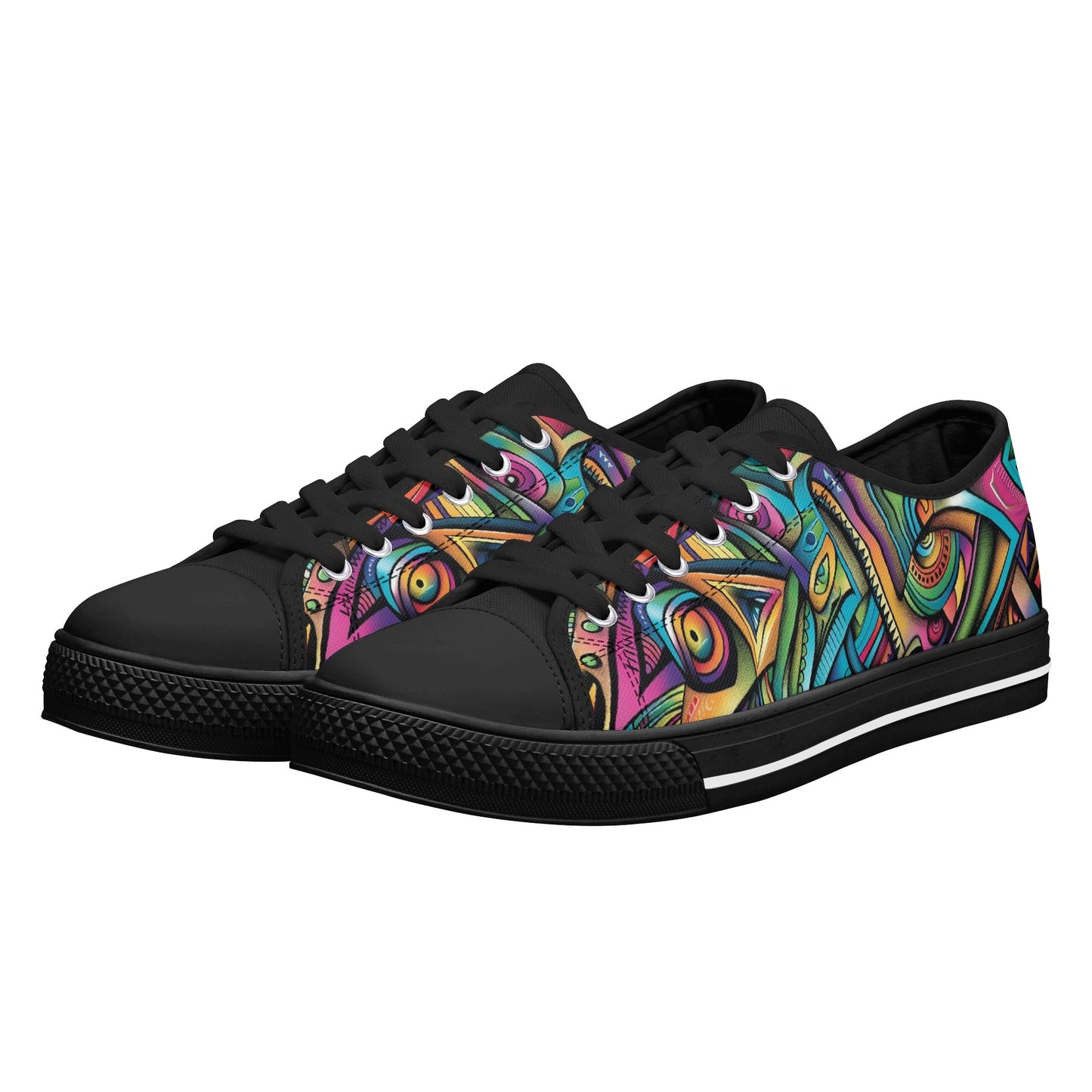 Cosmic Tribal Fusion Womens Low Top Canvas Shoes