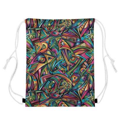 Cosmic Tribal Fusion Drawstring Bag