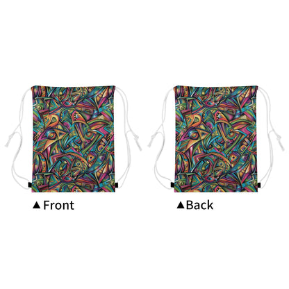 Cosmic Tribal Fusion Drawstring Bag