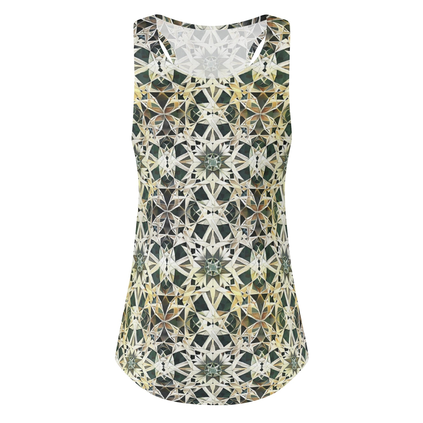 Verdant Vertex Loose Tank Top