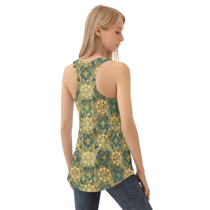 Verdant Mosaic Loose Tank Top