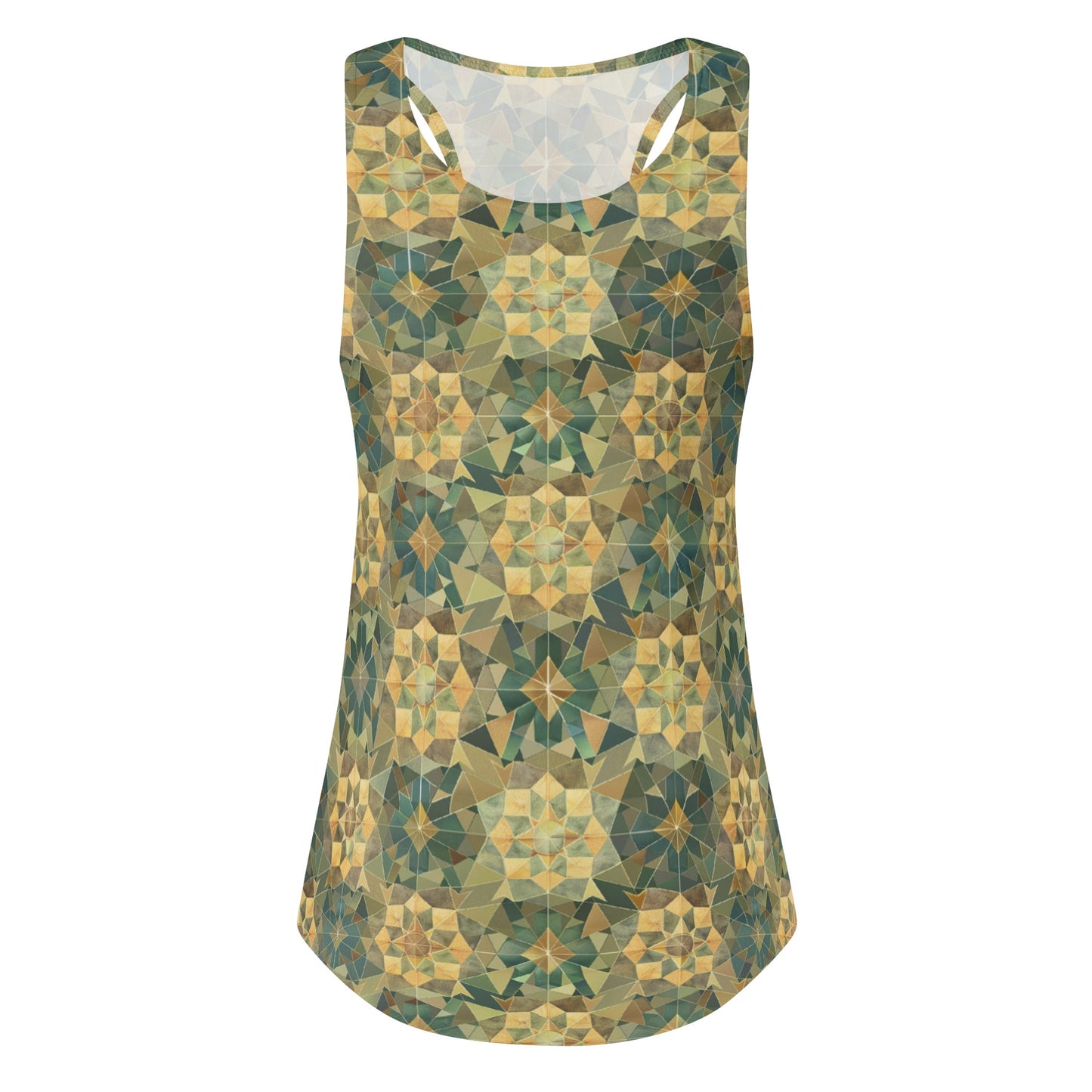 Verdant Mosaic Loose Tank Top