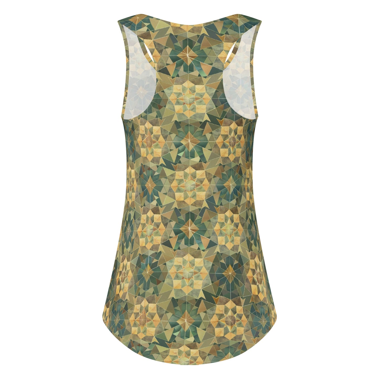 Verdant Mosaic Loose Tank Top