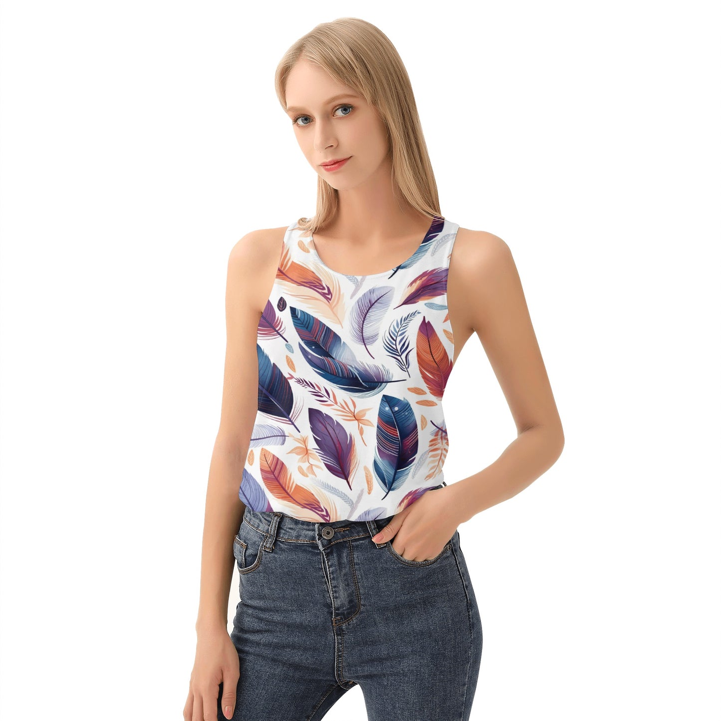 Aquarelle Plumes Loose Tank Top