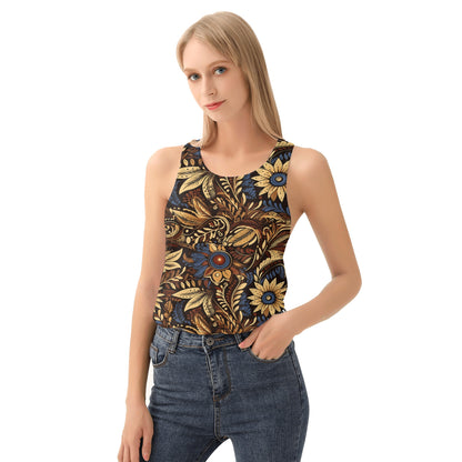 Baroque Blossoms Loose Tank Tops