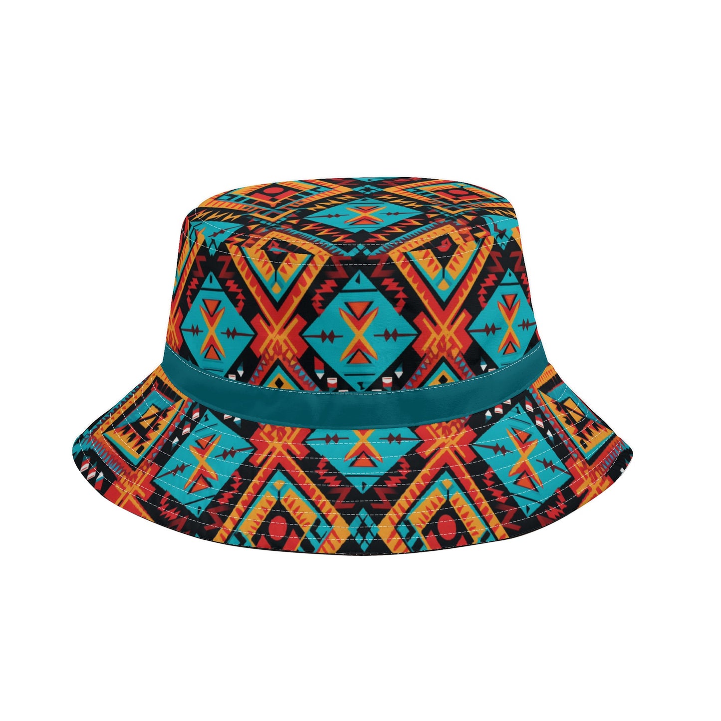 Aztec Vibrance Mosaic Bucket Hat with Adjustable String