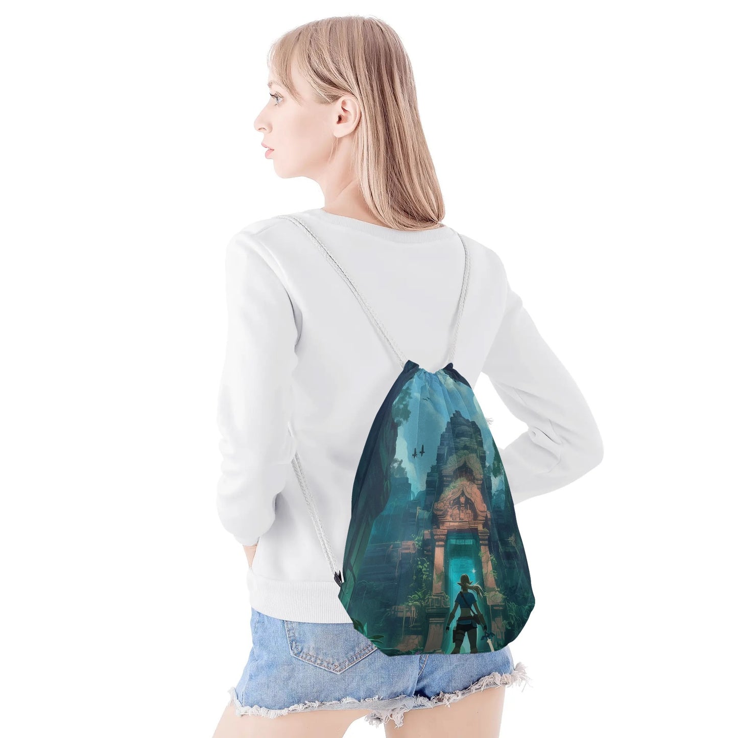 Zelda Tomb Raider Drawstring Bag