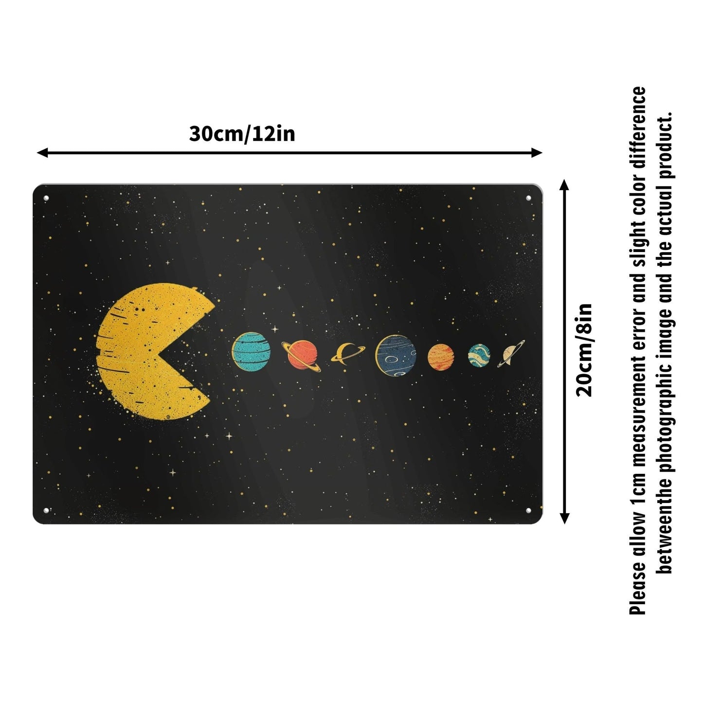 Pac-Man Planets Iron Sheet Wall Art