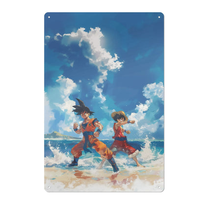 Goku & Luffy Iron Sheet Wall Artwork