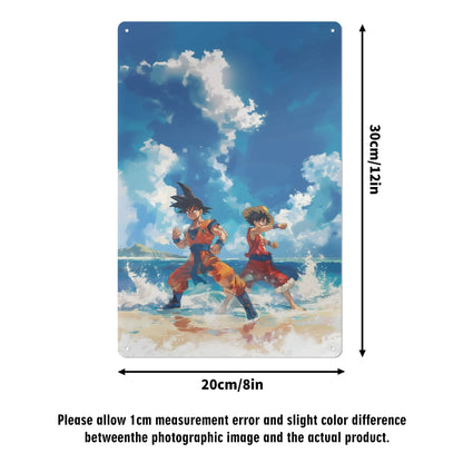 Goku & Luffy Iron Sheet Wall Artwork