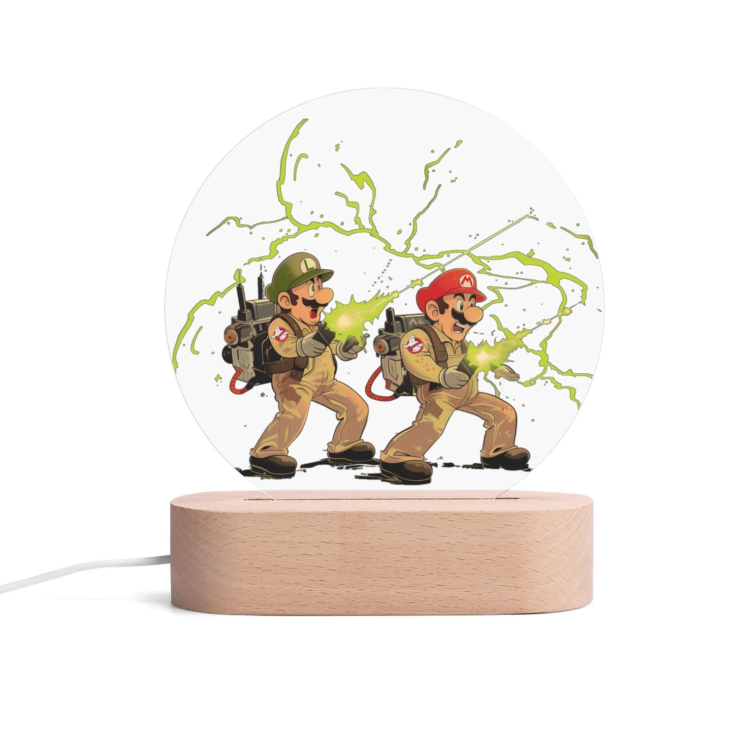 Mario Bros. Ghostbusters Acrylic Round Lamp