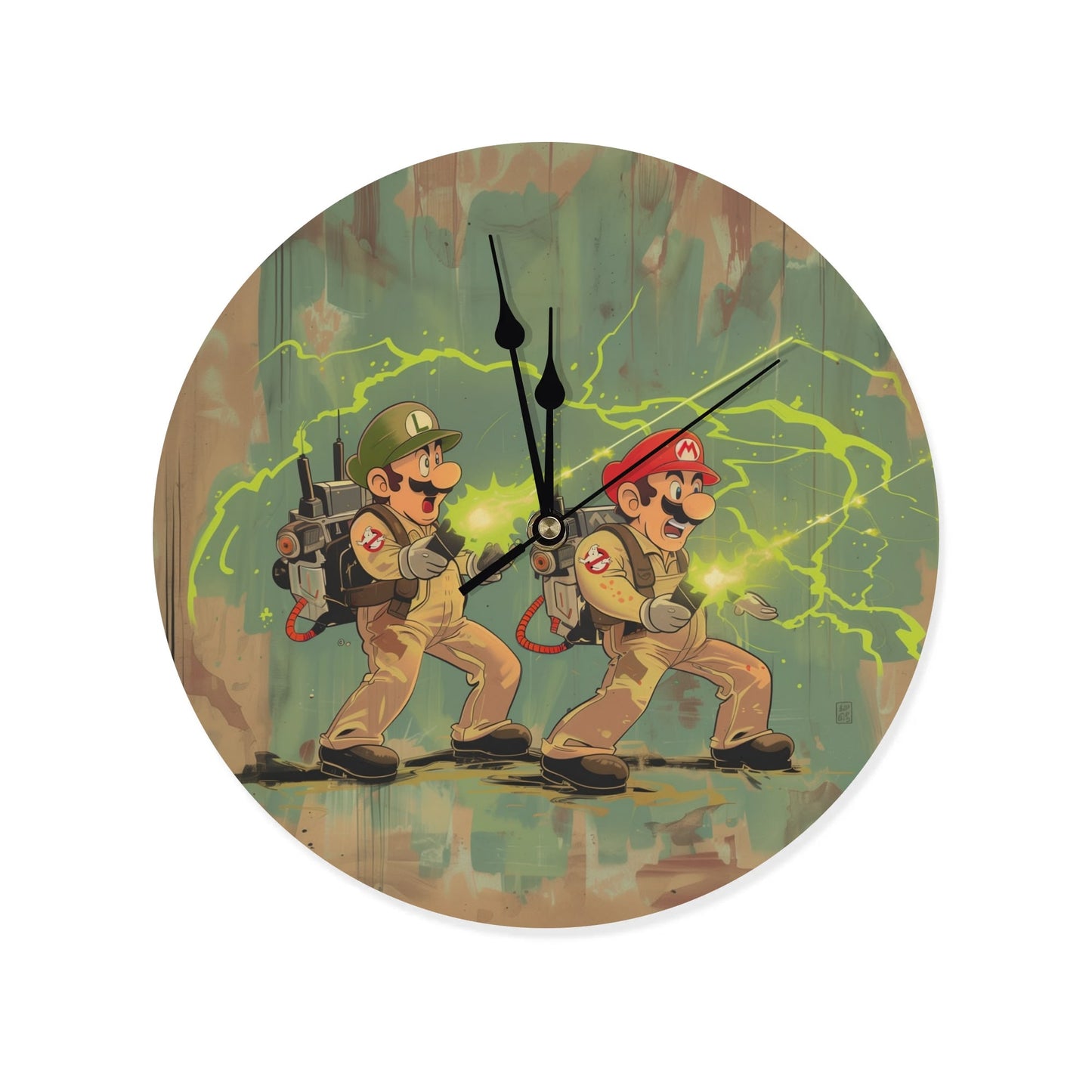 Mario Bros. Ghostbusters Wall Clock (10-16 Inch)