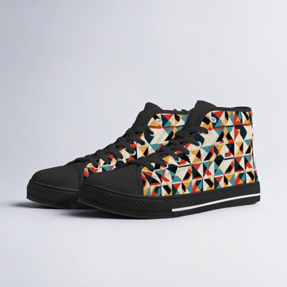 Retro Rhythm Men's High-Top Canvas Shoes